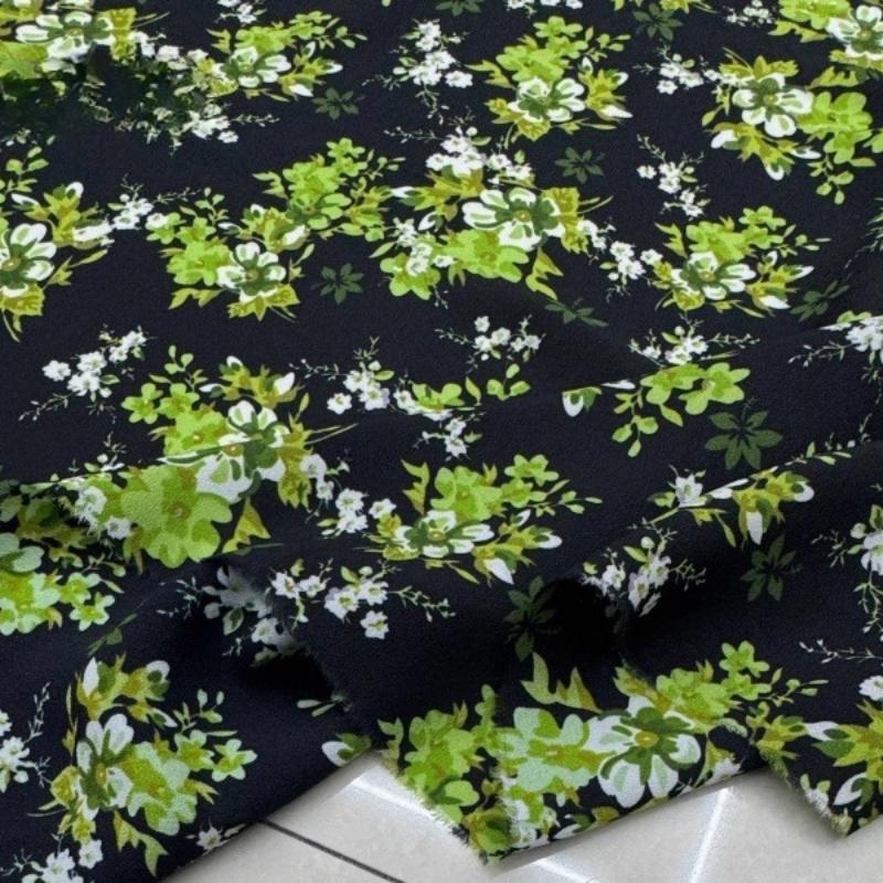 100x150cm Floral Printed Style Fabric Summer Silk Chiffon Fabric for Diy Sewing Soft Comfortable Dress Shirt Pajamas Pants