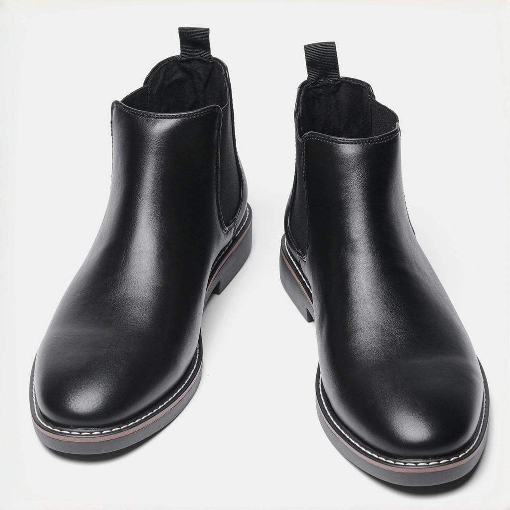 HECRAFTED SHOES/ Зимние мужские ботинки из искусственной кожи