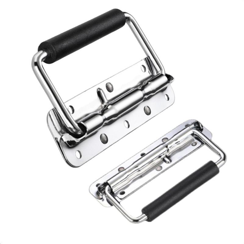 Metal Speaker Box Handle Easy Mount Black Spring Rubber Grip 4Pcs for Heavy Transport Flight Cases