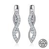 925 Sterling Silver Earrings Infinity Classic Love Symbol Zircon Delicate Eternity Cilp Earring For Women Fine Jewelry