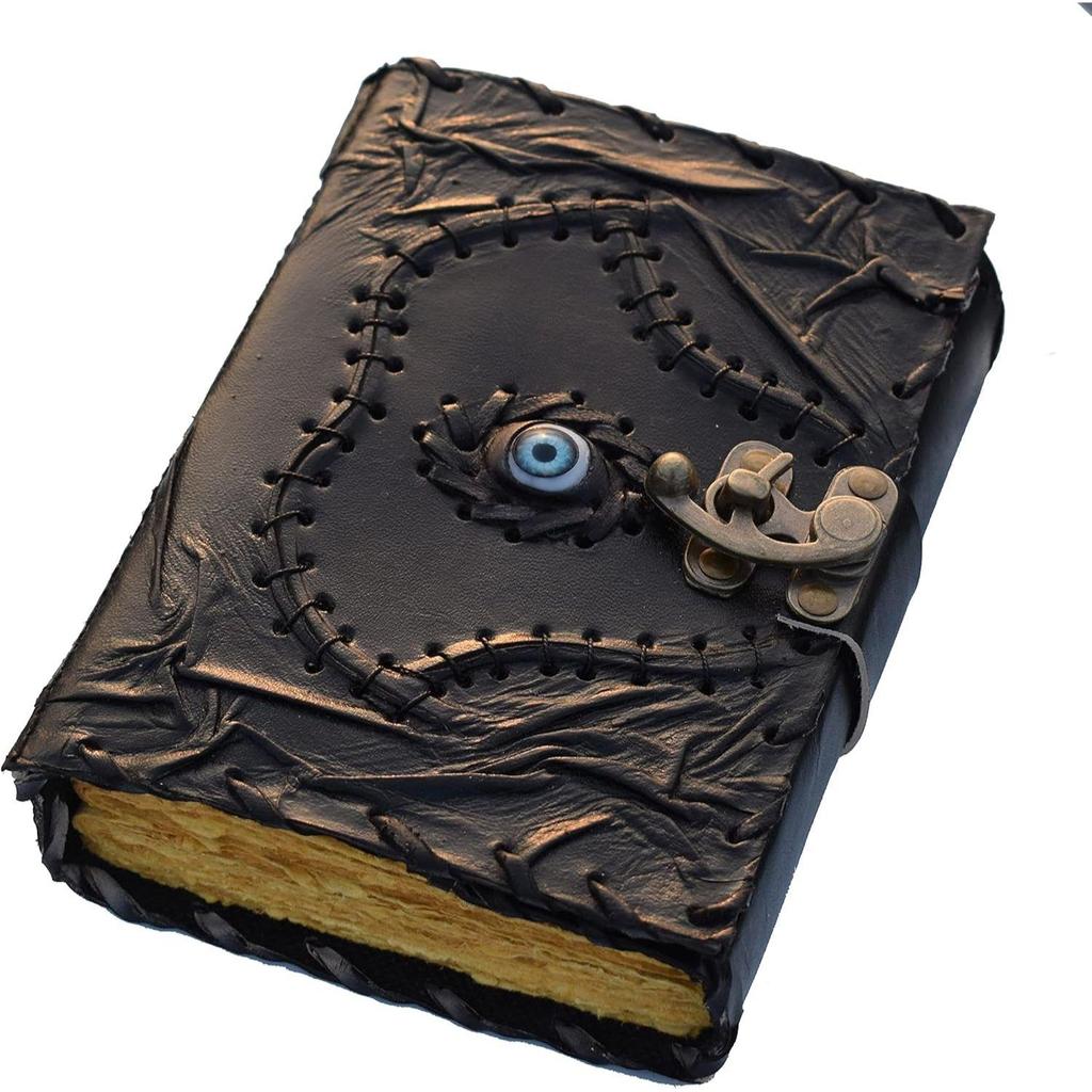 Hocus-pocus Vintage Leather Journal Grimoire Spell Book Third Eye Magic Wiccan
