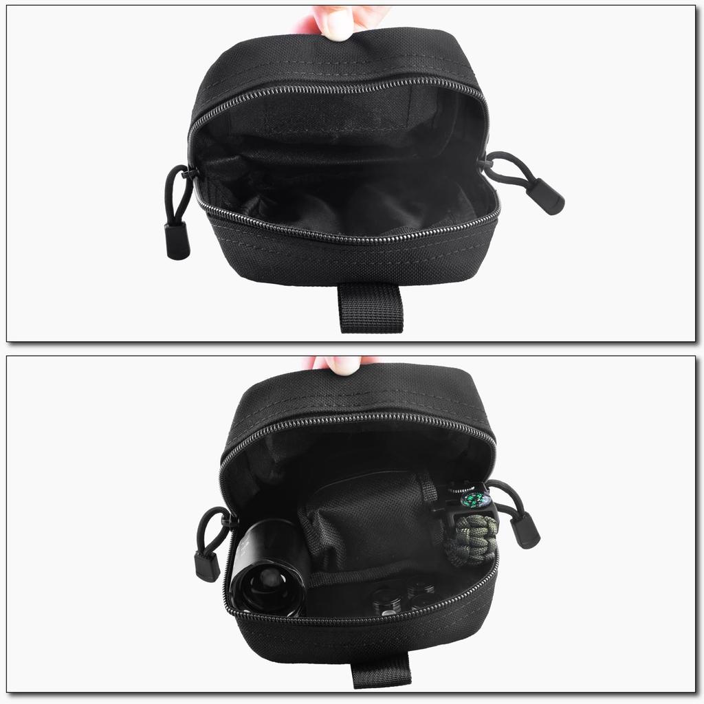 TRIWONDER Survival Game Pouch Tactical Pouch MOLLE Pouch Back Военный чехол с аксессуарами для хранения Рыбалка Использование на открытом воздухе Совместимость с Molle (черный)