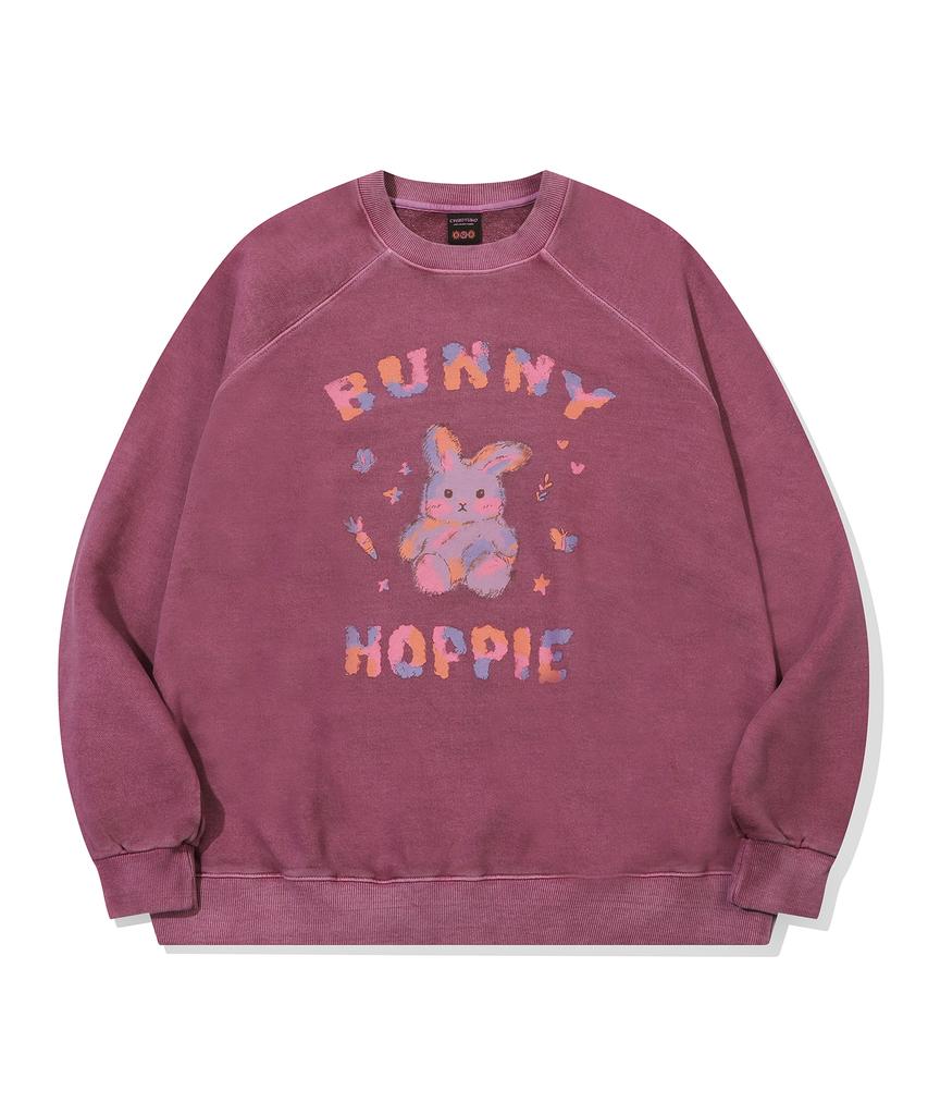 CPGN STUDIO Pastel Bunny Raglan Pigment Sweatshirt Dusty Pink