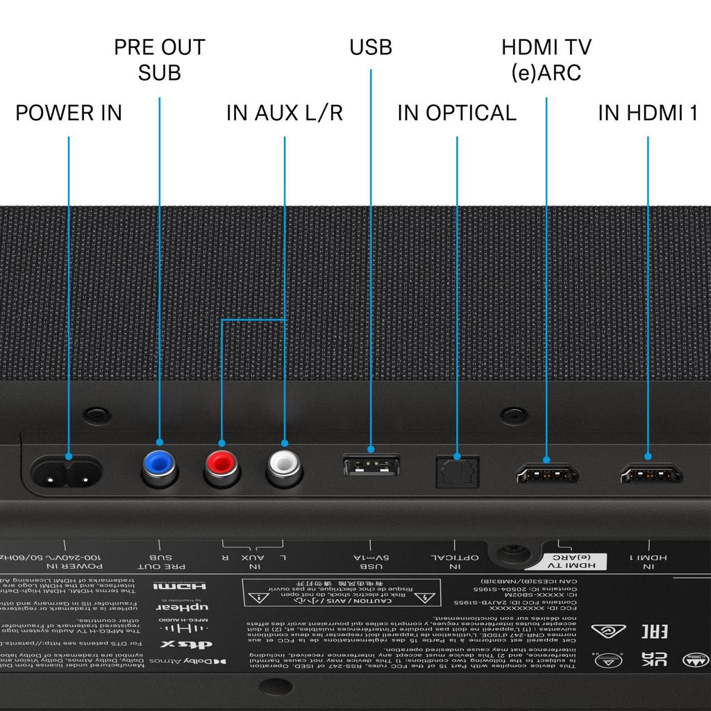 Sennheiser AMBEO Soundbar Plus Ambio Soundbar Dolby Atmos Dual Subwoofer 7.1.4ch Built-in