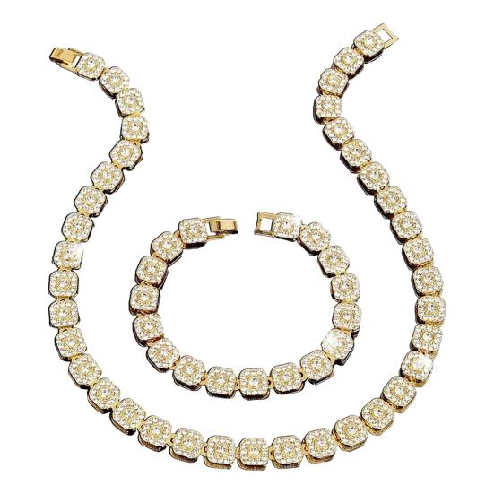 2 шт./комплект унисекс ожерелье серьги комплект для официального банкета и выпускного вечера