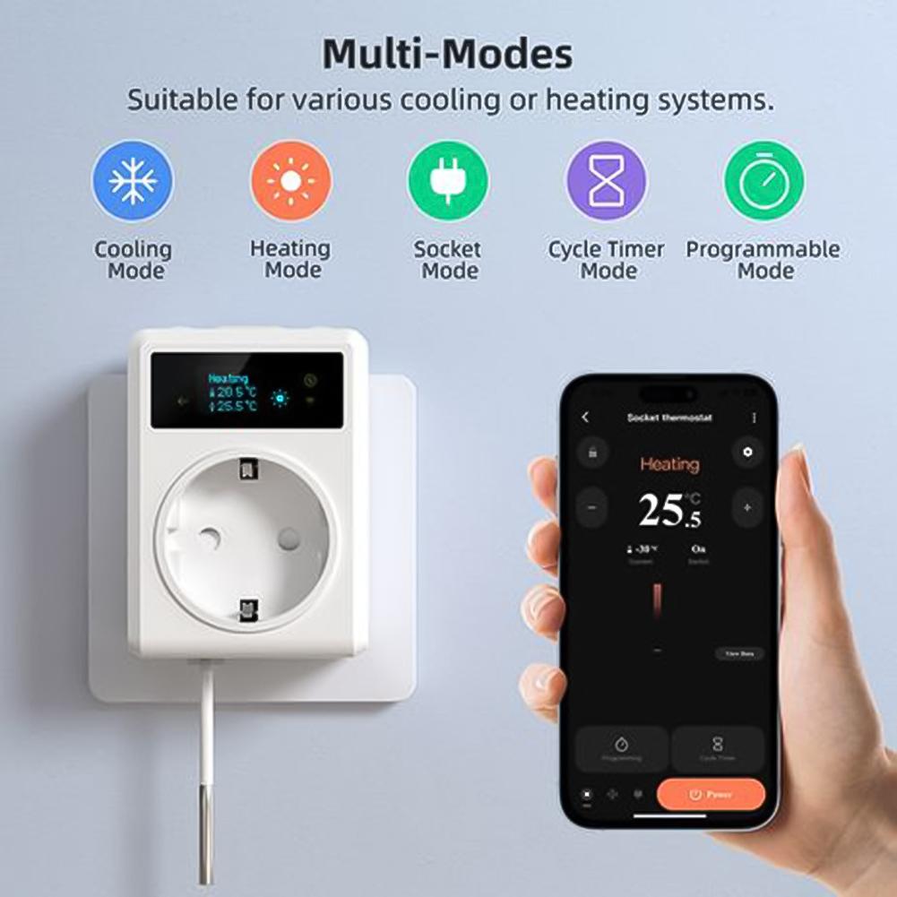 Temperature Management Socket Remote App Control Built-in Safety Door Convenient Voice Operation Cycling Timer Function