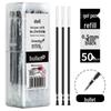 Deli 0.5mm Black Gel Pen Refills (50-Pack)