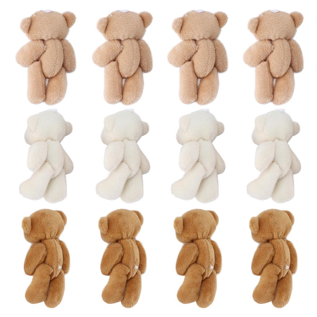 12 Pcs Mini Stuffed Bears Comfortable Soft Cute Mini Teddy Plush Toy for Wedding Birthday