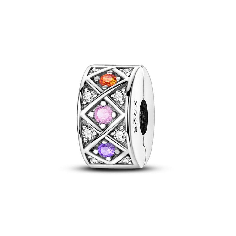 New Copper Cilp Bead Fit Original Women Bracelet Diy Fine Dangle Jewelry Butterfly Cross Moon Star Clover Charm Amulet Gift