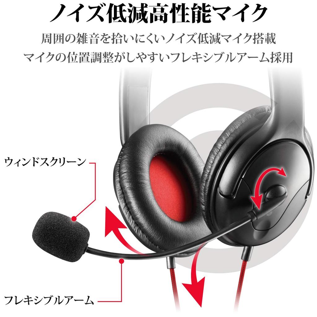 Elecom Игровая гарнитура бинауральная накладная PS5 PS4 Switch SwitchLite 1 м с удлинительным кабелем смартфон игра черная 1,5 м HS-GM20BK