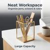 Glass Pen Holder Clear Pencil Cup Desk Organizer Transparent Office Supplies Holder for Pens Pencils Markers Makeup Brush Holder