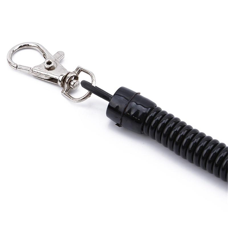 Черный автомобильный брелок для ключей, пружинная веревка, телескопическая веревка, безопасный анти-потерянный брелок для ключей