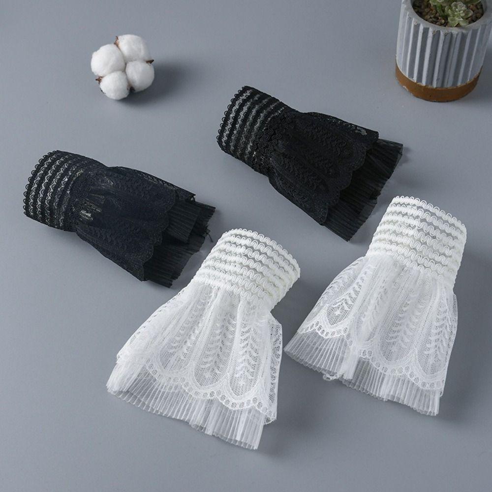 New Detachable Fake Cuff White Black Wrist Cuff Lace Cuff