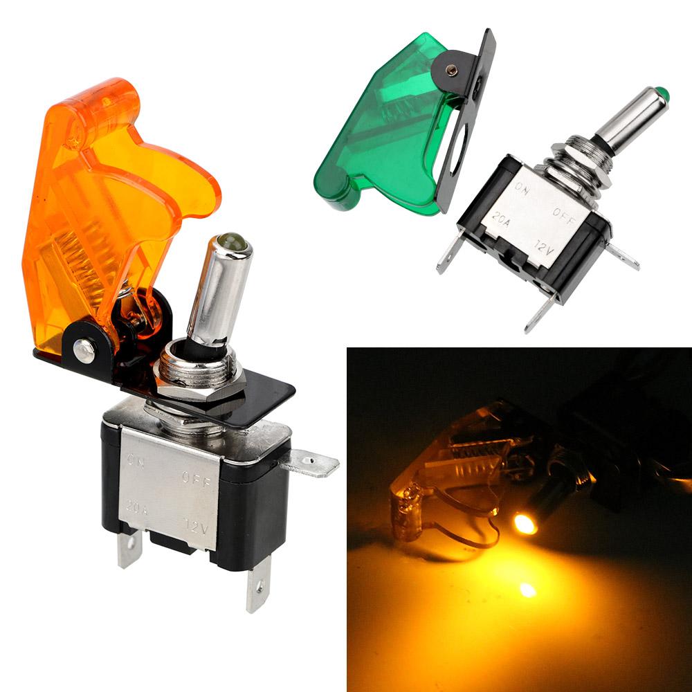 Тумблер 1 шт. 12 В 20 А с защитной крышкой Внутренние детали автомобиля Авто крышка светодиодная лампа светодиодный переключатель универсальный контроль вкл/выкл SPST тумблер кулисный переключатель