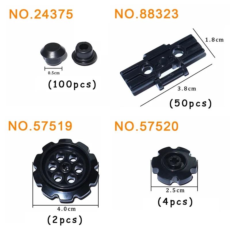 Технические звеньевые цепи шестерни колеса резиновая заглушка MOC строительные блоки кирпичи высокотехнологичные гусеницы для танка автомобиля модифицированные DIY большой набор игрушки