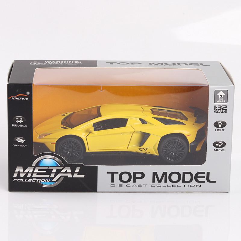 Lambo 750-4 Легкосплавный автомобиль Модель 1:32 с функциями многодверного открывания, звука, света и инерционного механизма
