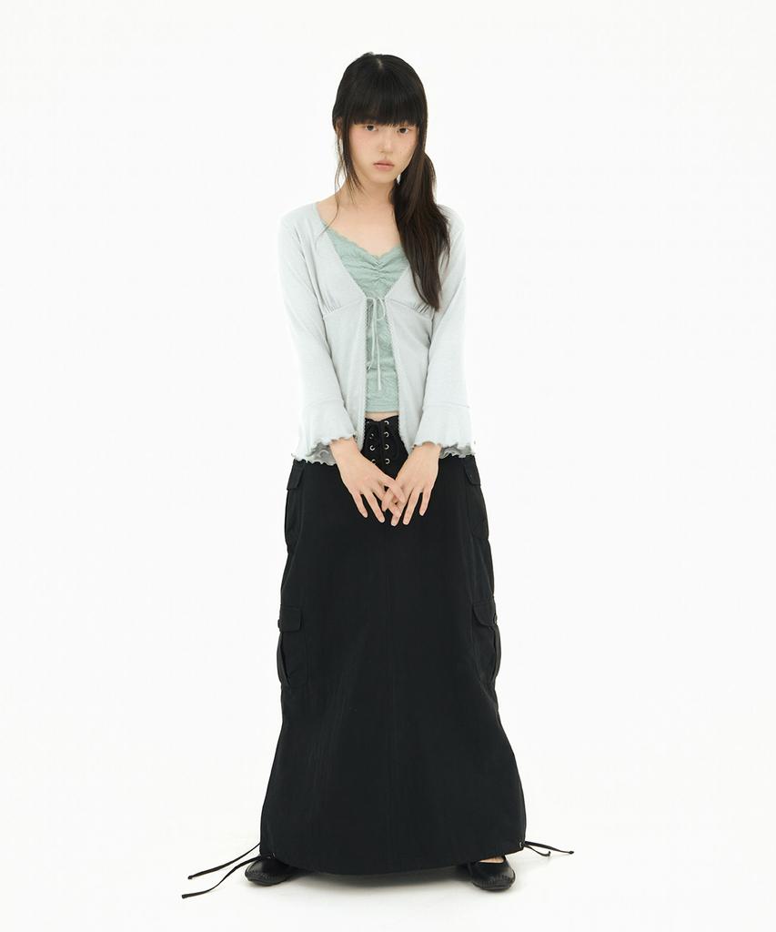 Mileko Corset Long Cargo Low Sk Black