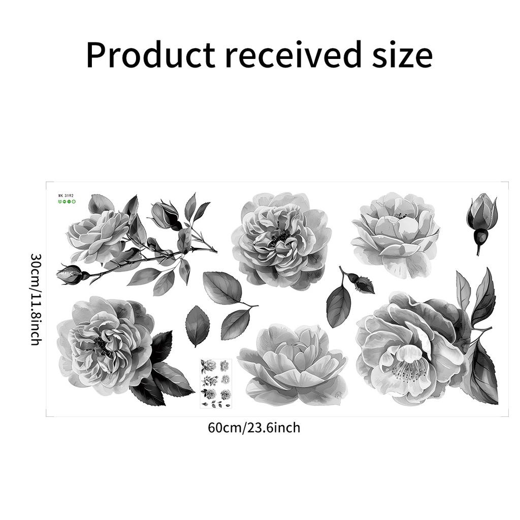 DIY Gray Floral Wall Stickers for Living Room Bedroom Home Decor Peel and Stick Wallpaper Wardrobe Decals