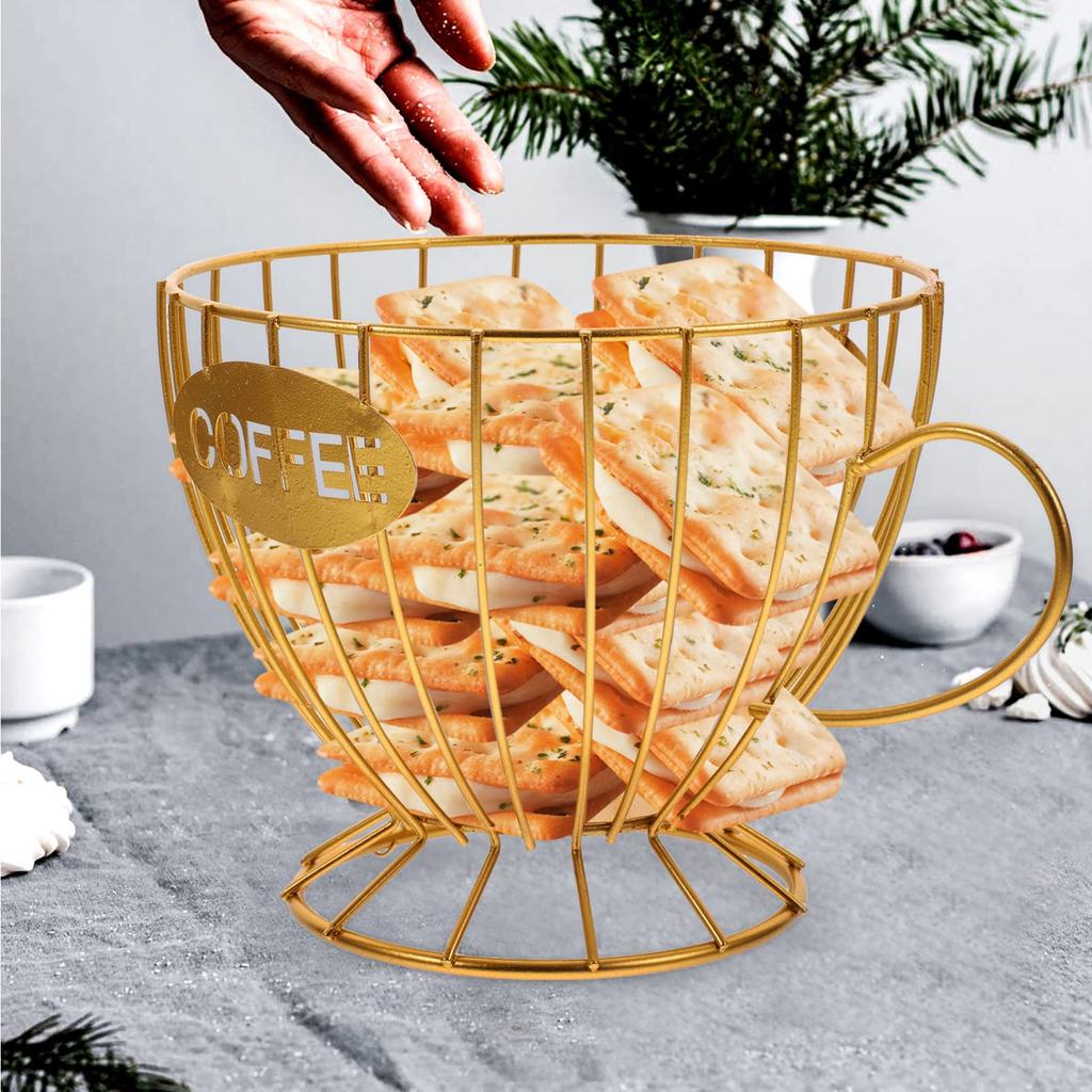 Metal Coffee Capsule Holder for Nespresso,20 Cups for K Cup Coffee Pod Organizer,Bar Storage Box,Fruit Basket,Coffee Accessories