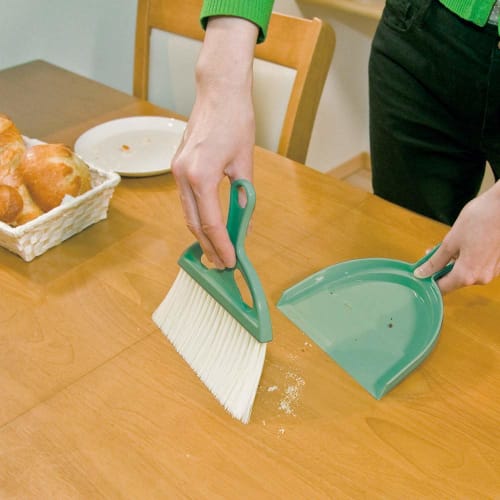 Azuma Industrial Table Broom, Compact Broom and Dustpan Set, for Cleaning Tabletop Crumbs and Food Spills, 17cm Wide Dustpan, AG710