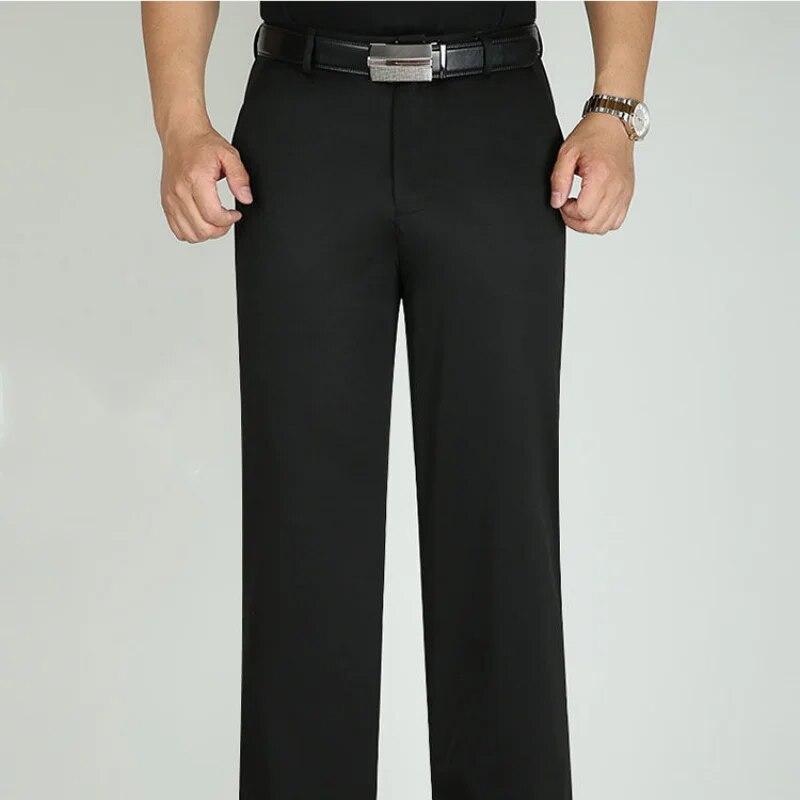 Тонкие мужчины среднего возраста, новый умный повседневный костюм, брюки, уличная мода, большие размеры, мужские деловые мешковатые прямые широкие брюки