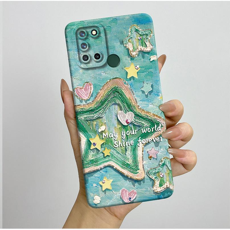 Phone Case For Realme 7I RMX2103 C17 Shockproof Case For Realme C17 Pretty Flowers Liquid Soft Silicone Back Cover Bumper Fundas