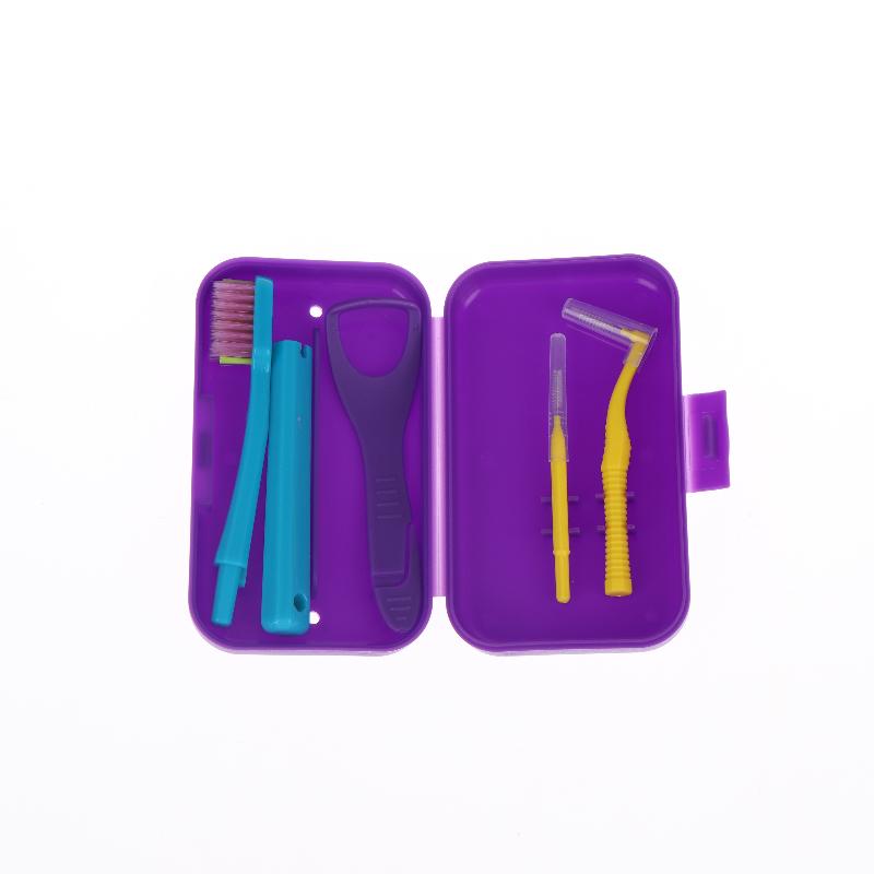 Care Kit Detachable Toothbrush with Interdental Brush Tongue Scraper Reusable Oral Set For Home Office Travel