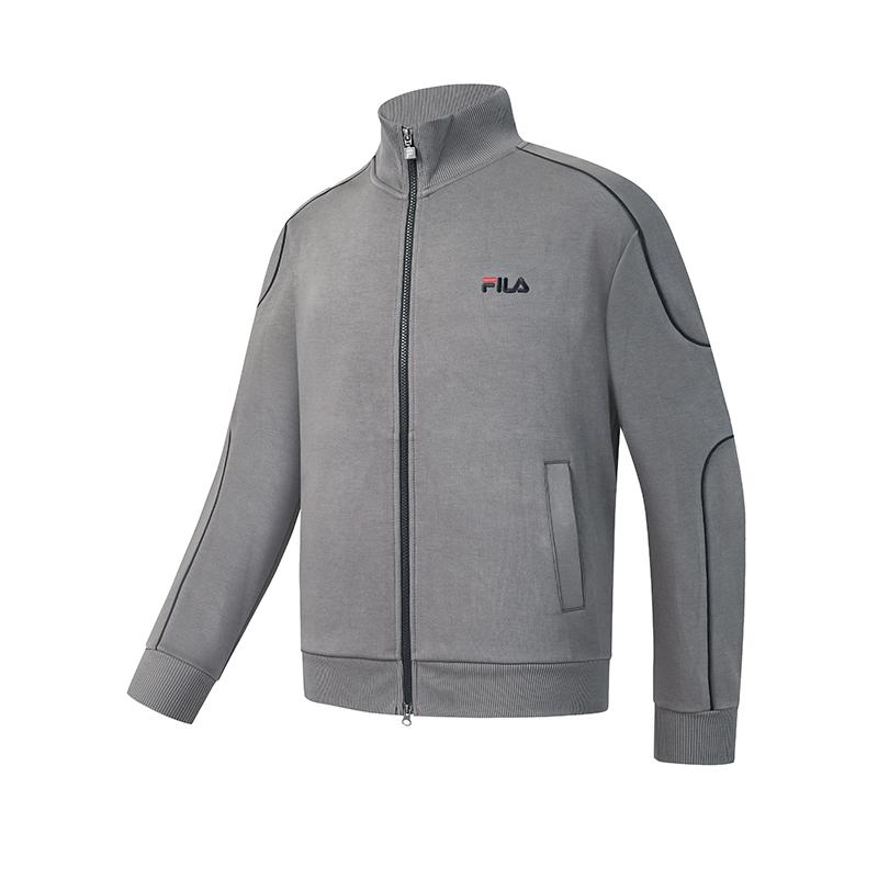 Fila Теннис Модный Личность Тренд Классический Ретро Спортивный Повседневный Универсальный Удобный Свободный Вязаный Кардиган Мужской Кардиган Темно-Рифовый Серый A11M613515FDY