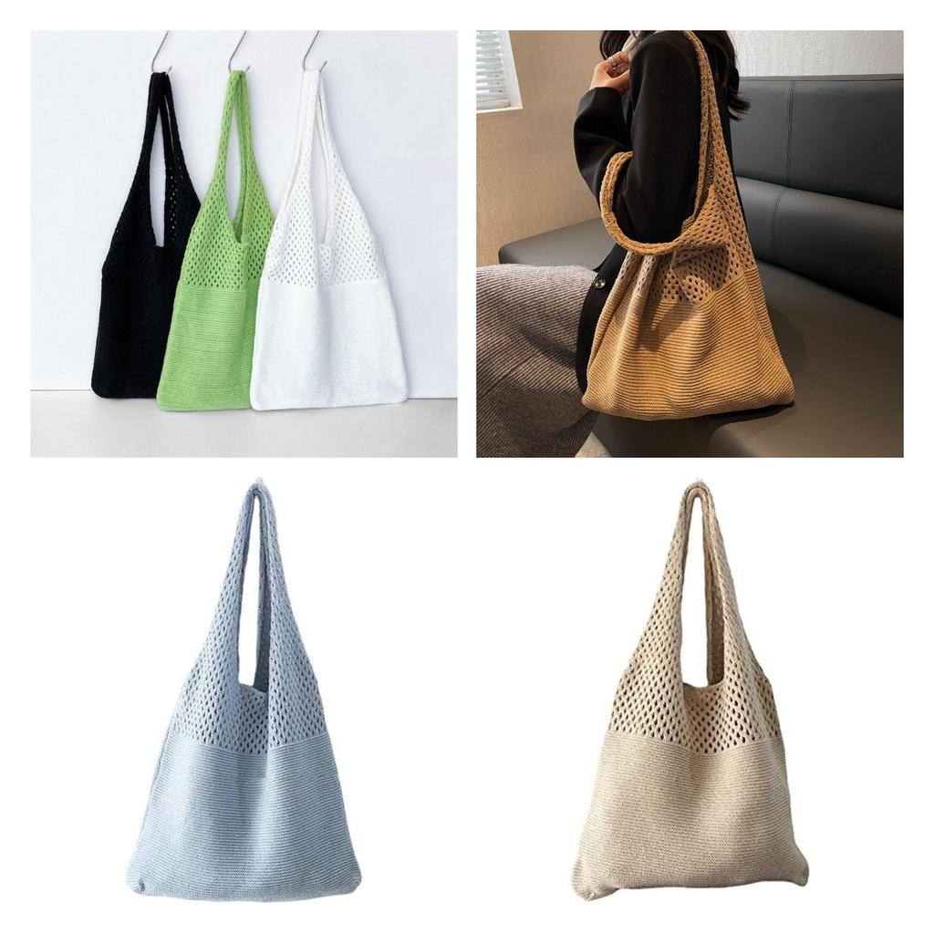 Винтажная вязаная сумка через плечо для женщин, элегантная и шикарная, идеально подходит для повседневного использования, большая вместимость