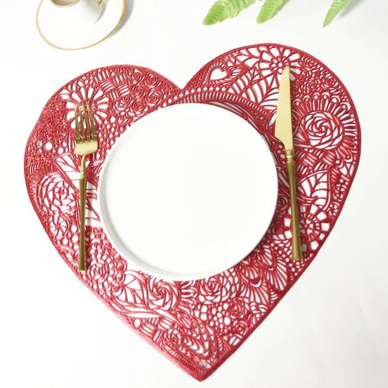 Практичная подставка для столовых приборов, нескользящая декоративная подставка в форме сердца из ПВХ, подставка для столовой посуды для дома