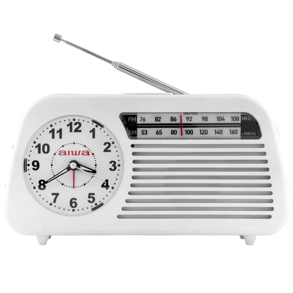 Aiwa Часы-радио GAA5-CLR0001 (Работает от батареи) - Радио для чрезвычайных ситуаций и готовности к стихийным бедствиям