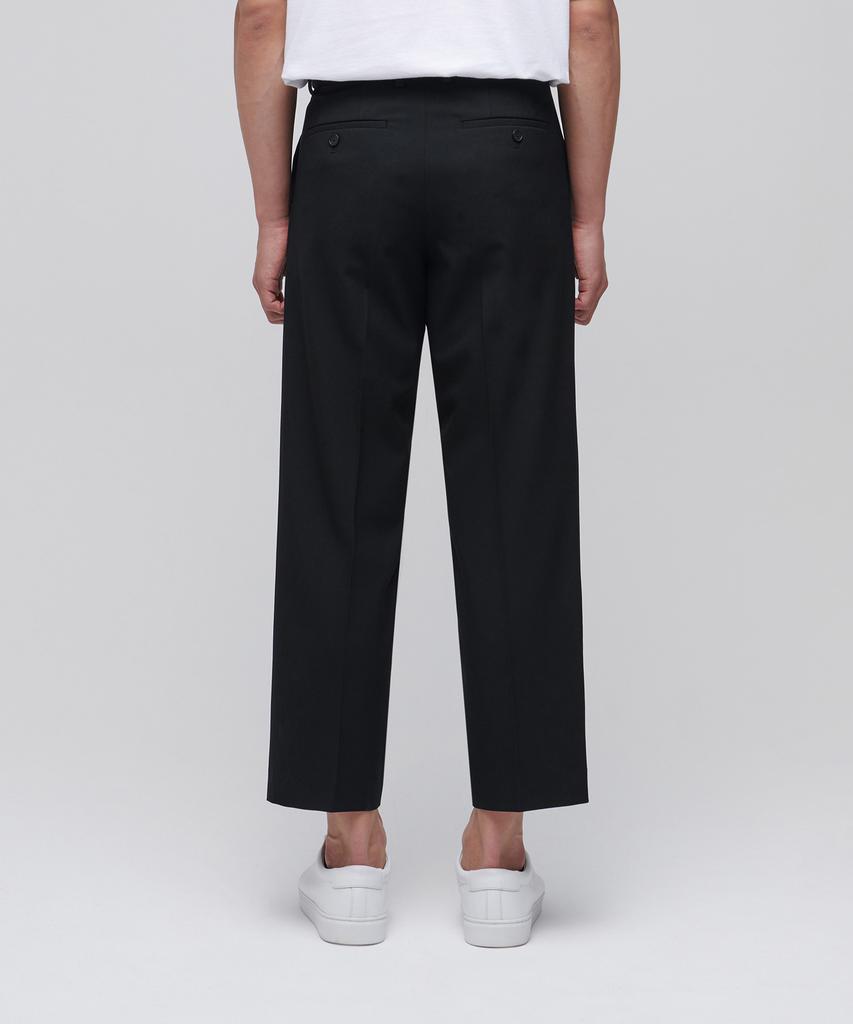MUSINSA STANDARD Wide Hidden Banding Crop Slacks [Black]