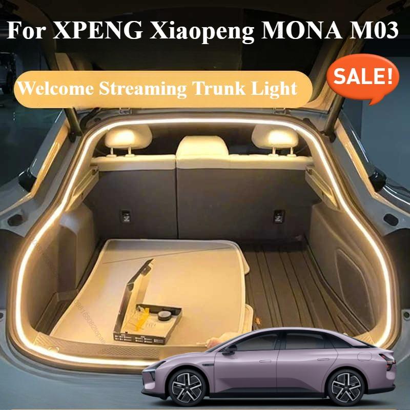 For XPENG Xiaopeng MONA M03 Car Rear Trunk Brighten LED Strip Lighting Waterproof Flexible Accessories
