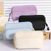 1pcs Pencil Case Triangle Pen Bag Staged Pocket Multi Mesh Storage Trasparent Back Pocket Stationery Organizer Pouch