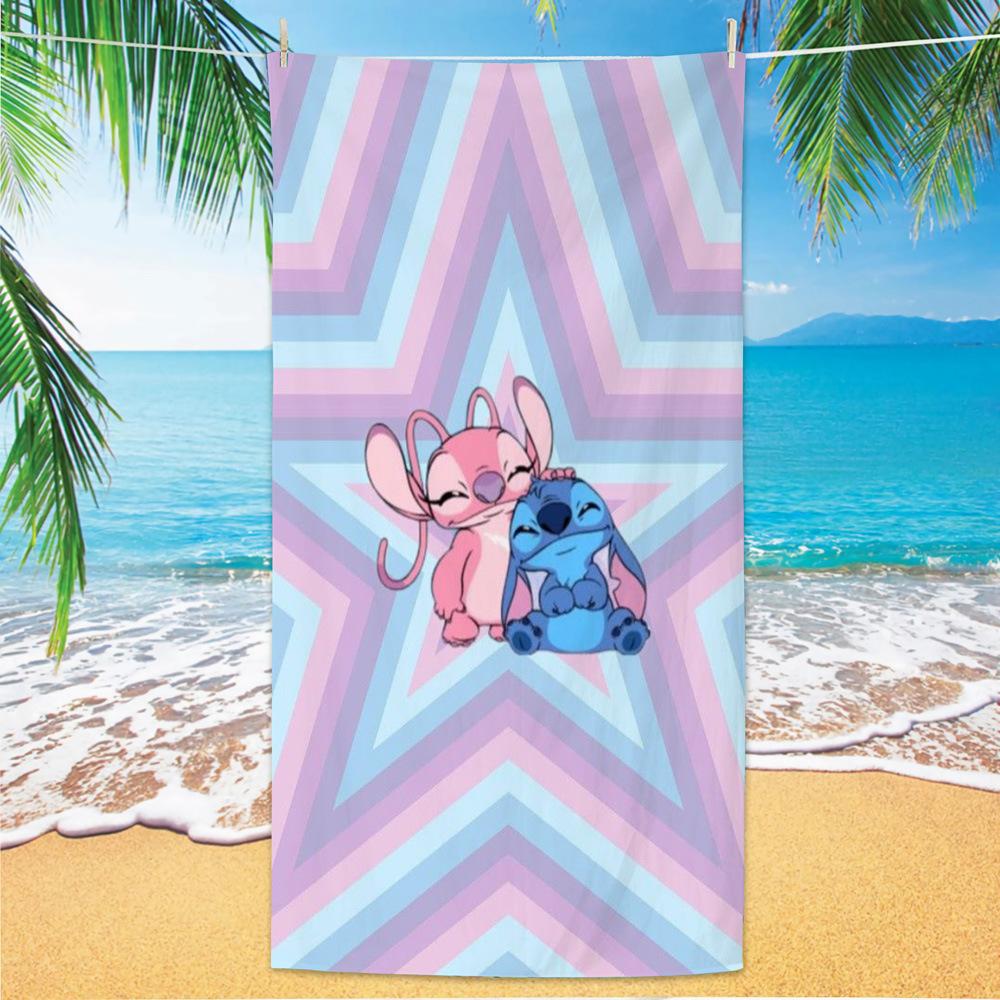 American Cartoon Figure Print Thick Microfiber Beach Towel Quick Dry Bath Blanket For Kids