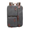 Men Backpack Multifunctional Canvas Backpack &Shoulder Bag& Messenger Bag& Handbag For 15.6/17.3 Inch Laptop Black/Gray CB5005