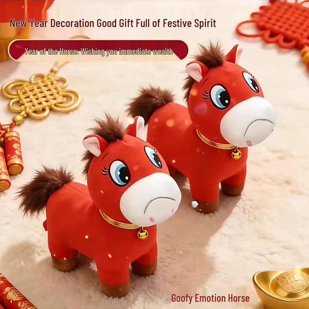 Кукла-талисман на Новый 2026 год Лошади - Благоприятный подарок с логотипом