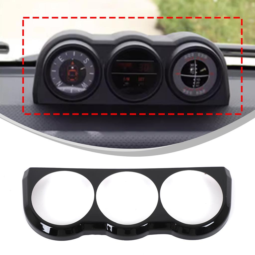 Глянцевая отделка тройного приборного щитка из АБС-пластика Piano Black для Toyota FJ Cruiser 2007-