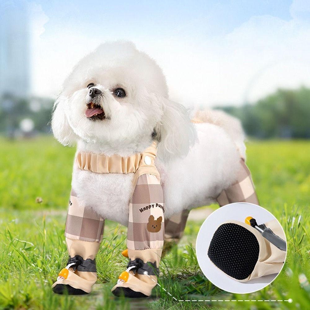 Full Leg Protection Reflective Stripe Pet Pants Adjustable Dog Jumpsuit Shoes for Dogs Puppy