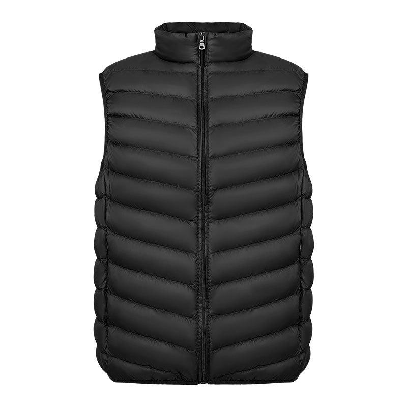 Men's 90 Fleece New Men's Stand-up Collar Vest White Duck Down Light Down Jacket Vest Large Size Jacket
