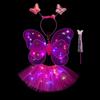 Lights Suit Girls Skirts LED Children Costume Props Angel Luminous Wings Flashing Butterfly Skirt