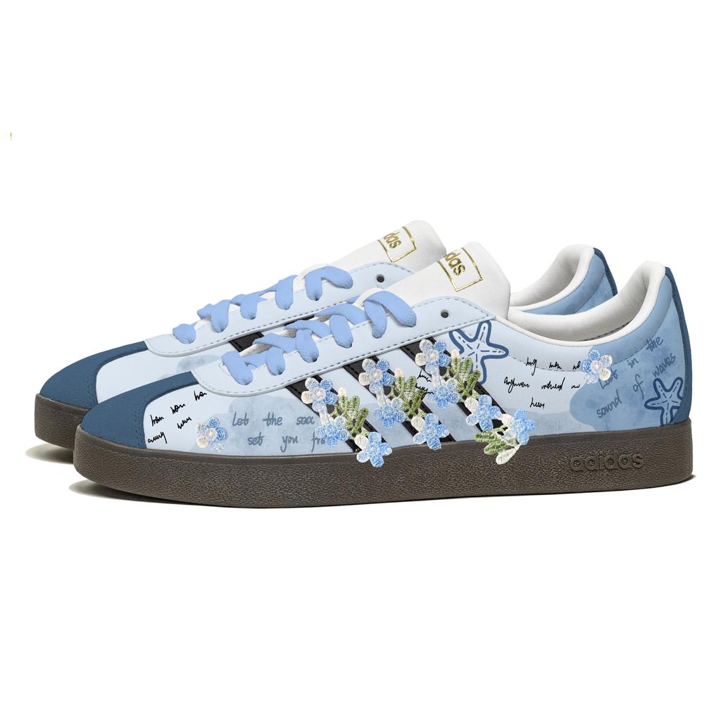 adidas VL COURT 2.0 Планировщик Любви, Сине-голубые Низкие Скейтбордические Кроссовки Унисекс Синие ID6015(Команда1210-)