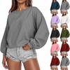 Женские зимние топы Женская толстовка с длинным рукавом Повседневный свободный пуловер Флисовые топы