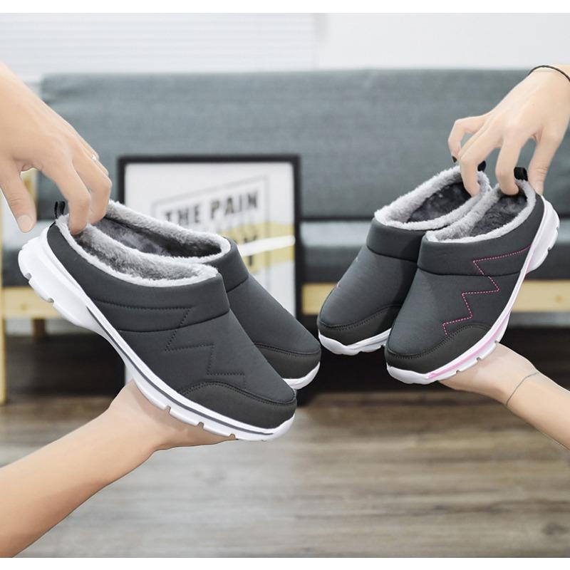 Мужские тапочки зимние теплые плюшевые домашние парные тапочки водонепроницаемые мягкие комфортные зимние размеры 36-48