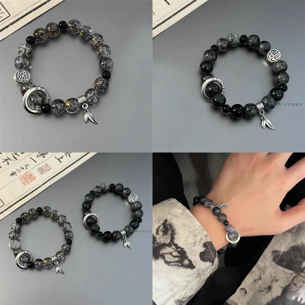 Handmade Unique Geometry Bracelet With Ice Crack Beads Ethnic Style For Couples