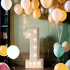 1PC 73cm Balloon Frame with Warm Light 3D KT Board Filled Balloon Digital Model Suitable for Birthday Parties,Anniversary Decorations