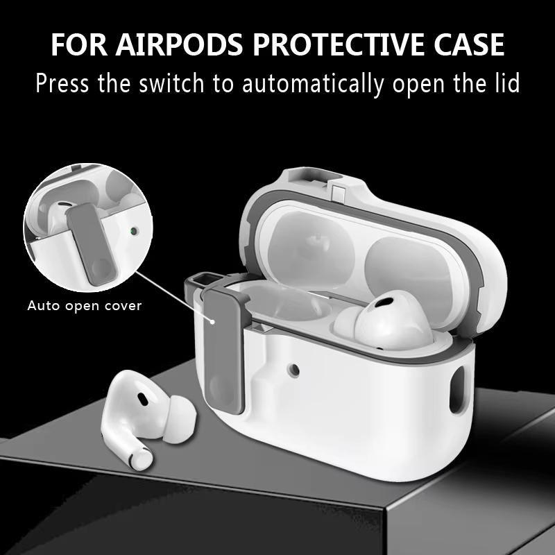 Чехол с автоматическим переключателем Secure Lock, совместимый с AirPods Pro 2-го поколения, защитный чехол с чехлом Apple Air Pods 3 2