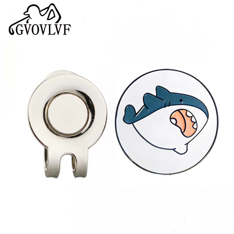 GVOVLVF Golf Hat Clip Cute Shark Mark with Magnetic Matching Clip Multi Color Green Ball Position Label Accessories 5