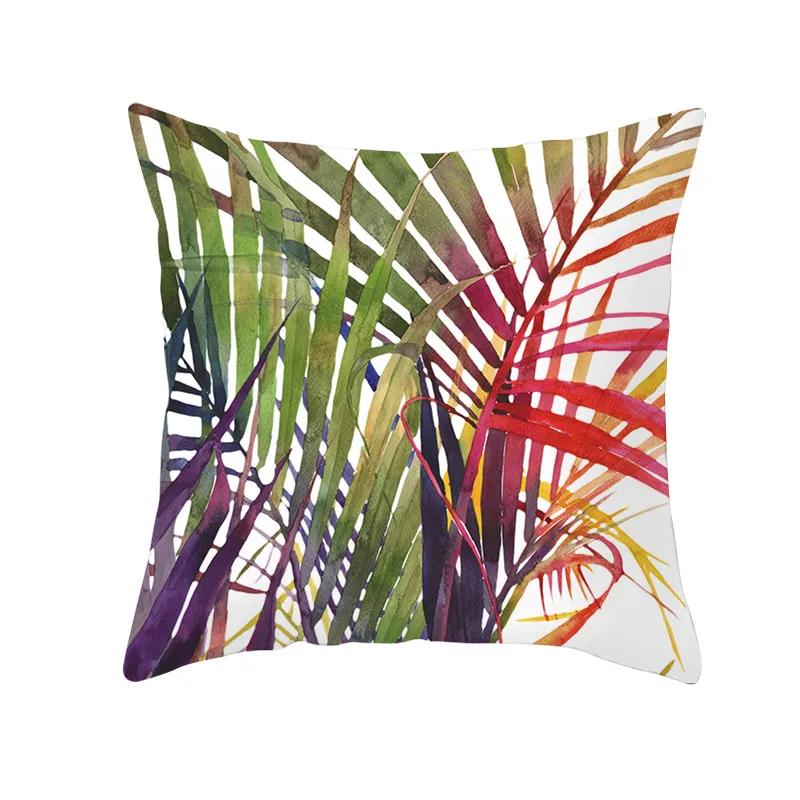 Tropical Pillow Cover Polyester Printed Leaf Cushion Case Sofa Home Decor xcm Bedroom Living Room Throw Pillowcase Gift