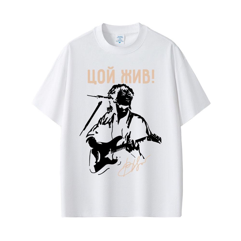 Legendary Russia Rock Band Kino Viktor Tsoi Graphic Tshirt Unisex Women Casual Cotton Vintage T Shirts Unisexs Oversized Tshirts